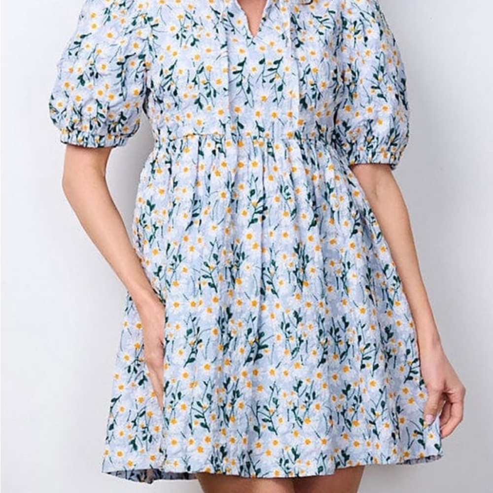 Just Me Blue Floral Mini Dress